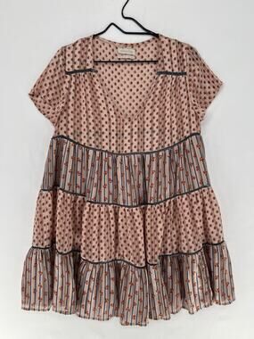 Urban Outfitters Boho Tiered Babydoll Dress Womens Small Floral Peasant